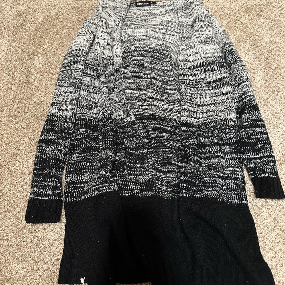Roaman's Black and Gray Women's Sweater